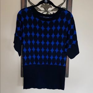 Cable and gauge short sleeve sweater
